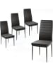 COSTWAY Esszimmerstuhl 4er Set in Schwarz