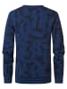 Petrol Industries Sweater mit All-over Muster Solenture in Blau