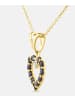 Diamant L'éternel Kette mit Anhänger, mit schwarzer Saphir, 375 Gelbgold