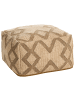 Beliani Pouf GOPI in Beige/Braun - (W) 50 x (H) 30 x (L) 50 cm