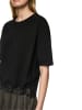 MARC CAIN Kastiges T-Shirt mit Kordelzug in Schwarz