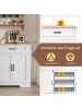 ABRIHOME Sideboard in Weiß mit 3 Türen und 1 Schublade ausziehbaren Regalen