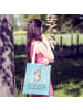 Mr. & Mrs. Panda Tote Bag Pinguin Duschen mit Spruch in Eisblau