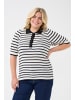 KAFFE curve Strickpullover KCamana Regular fit in Chalk/Black Stripe