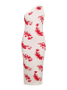 ebeeza Damen Kleid in WOLLWEISS ROT