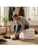 relaxdays Sitzbank in Weiß - (B)110 x (H)42 x (T)45 cm