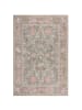 KADIMA DESIGN Waschbarer Teppich Floral Muster, Orientalisch, Wohnzimmer in Multicolor-Rosa