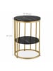 relaxdays Beistelltisch in Schwarz/ Gold - (H)57 x ø 40 cm