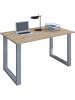VCM  Schreibtisch Bürotisch Computertisch 110x80 Lona U in Silber / Sonoma-Eiche