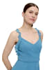 Vera Mont Abendkleid mit Volant in Shiny Bluestone