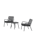 ebuy24 Lounge-Set Mykonos (3-teilig) Schwarz 50 x 50 cm