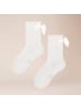 Kunert Socken Ribbon Love Rollrand in offwhite