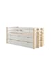 58 aufm Kessel KOJENBETT mit Schubladen Karissa 219x100x98 Massivholz+MDF Weiß/natur