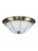 Licht-Erlebnisse Deckenlampe Ø 38 x (H)11 cm in Messing Antik Weiß