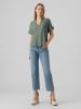 Vero Moda Top Casual Splitneck Bluse in Grün-2