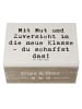 Mr. & Mrs. Panda holzschachtel Spruch Erster Schultag Mut und Zu... in Weiß