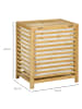 HOMCOM Wäschekorb-50L x 36B x 60H cm-Naturholz