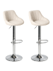 Beliani Drehhocker LUCCA in Beige/Silber - (W) 47 x (H) 83 x (L) 52 cm