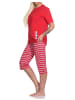NORMANN kurzarm Capri Schlafanzug Leuchtturm - 78910 in rot