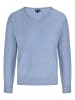 CASH-MERE.CH Recycelter V-Ausschnitt Pullover in Hellblau Melange