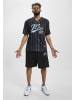 FUBU FUBU Herren FM232-003-1 FUBU Varsity Pinstripe Baseball Jersey in black/lightblue