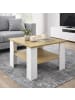 VCM  Sofatisch Couchtisch Beistelltisch Disalo 55x55 in Weiß / Honig-Eiche