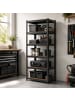 relaxdays Schwerlastregal in Schwarz/Braun - (B)80 x (H)200 x (T)60 cm