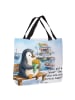 Mr. & Mrs. Panda Shopper Tasche Pinguin Pommestüte Design mit Sp... in Weiß