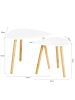 SoBuy 2er Set Beistelltisch in Weiß und Natur - (B)55 x (H)45cm/(B)40 x (H)40cm