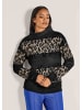 MADELEINE Leo-Design Pullover mit Stehkragen in schwarz / multicolor