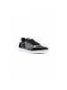 EA7 Emporio Armani Schwarz Schwarz und Weiß Leder Sportsneaker