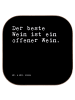 Mr. & Mrs. Panda Holzuntersetzer Der beste Wein ist... mit Spruch in Schwarz