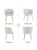 ABRIHOME Wohnzimmersessel in Beige mit Blütenblatt Rückenlehne Goldbeinen Kissen