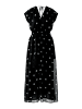 Oui Maxikleid in black offwhite