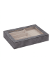 relaxdays Schmuckkästchen in Grau - (B)30 x (H)5 x (T)21 cm