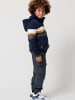 KOROSHI Gestrickte Jungenjacke mit Kapuze in blau