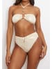 Moda Minx Bikini Top Kos Pendant Hoop Halter Bandeau in Beige