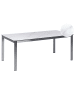 Beliani Gartentisch COSOLETO in Weiß/Silber - (W) 90 x (H) 75 x (L) 180 cm