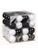 Christmas Goods by Inge 64x Kunststoff Christbaumkugeln 6cm Kugeln in Schwarz / Weiß