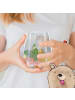 Mr. & Mrs. Panda Blümchentail Glas Affe mit Spruch in Transparent