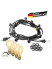 SATISFIRE Garten Party Lichterkette Illu 10x dimmbare LED Glühbirne 10m schwarz