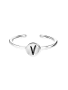 Lucardi 925 Silber Ring "Buchstabe V" Buchstabe