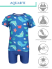 Aquarti Baby Jungen Bade-Set Zweiteiliger Badeanzug T-Shirt Hose in blau Modell 3