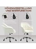 HOMCOM Bürostuhl-56L x 61B x 76-86H cm-Cremeweiß