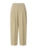 Rich & Royal Cotton Barrel Pants with Pleats in Caffee Latte