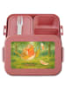 Mr. & Mrs. Panda Bento Box Rotkehlchen Federn Design ohne Spruch in Rot Pastell