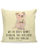 Mr. & Mrs. Panda Sofakissen Quokka Happy mit Spruch in Gelb Pastell