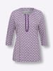 Sieh an! 3/4-Arm-Shirt in ecru-lila-bedruckt