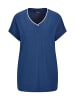 GOLDNER Kurzgröße:  Elegantes Kurzarmoberteil mit Glanz in royalblau