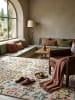 KADIMA DESIGN Teppich Wolle Handgetuftet VALE Floral Muster Wohnzimmer in Multicolor-Rosa